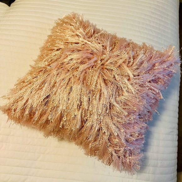 Shaggy Pink Throw Pillow - Picture 3 of 8